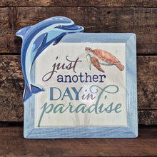 Load image into Gallery viewer, Dolphin Ceramic Plaque | Dolphin Turtle Just Another Day In Paradise Print Gift