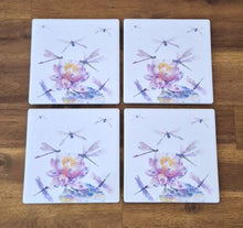 Load image into Gallery viewer, Dragonfly flower coasters