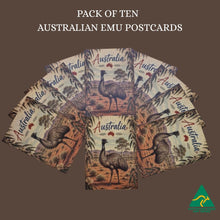 Load image into Gallery viewer, POSTCARD | Pack Of 10 Australian Emu Tourism Postcards | Designed &amp; Made In Australia