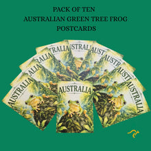 Load image into Gallery viewer, POSTCARD | Pack Of Ten Postcards | Green Tree Frog | Australian Made Tourist Gifts