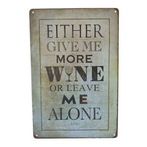 Funny wine lover gift metal sign bar gift 
