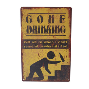 Funny drinking bar gift metal sign 