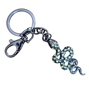 Snake Keychain Boxed Gift | Blue & Gun Black Metal Snake Keyring | Hand Made Bag Chain Gift