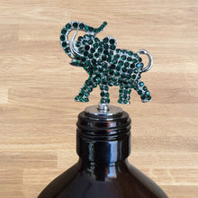 Load image into Gallery viewer, Green elephant bottle wine stopper 