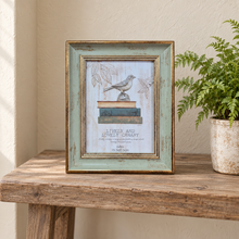 Load image into Gallery viewer, Green rustic wooden stand alone photo frame 