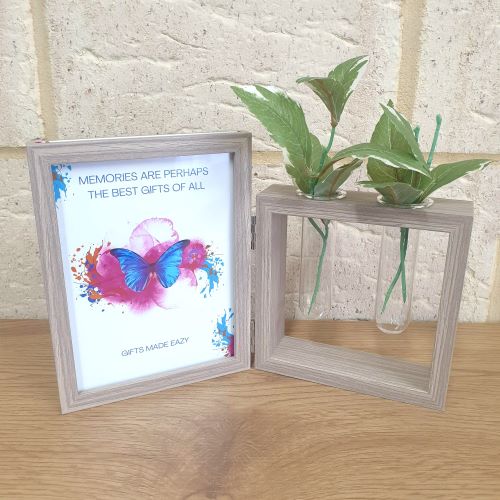 double planter stand alone photo frame 