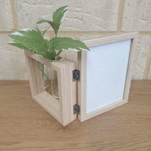 Load image into Gallery viewer, Stand Alone Double Planter Photo Frame Light Wooden Display | 5&quot;x7&quot; Photo Insert
