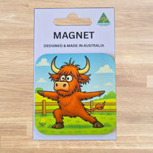 Load image into Gallery viewer, Yoga highlander cow gift - Australia Made Magnet Gift 