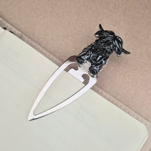 Load image into Gallery viewer, Highlander Cow Metal Bookmark | Cute Black Highlander Boxed Gift | Highlander Book Lover Gifts