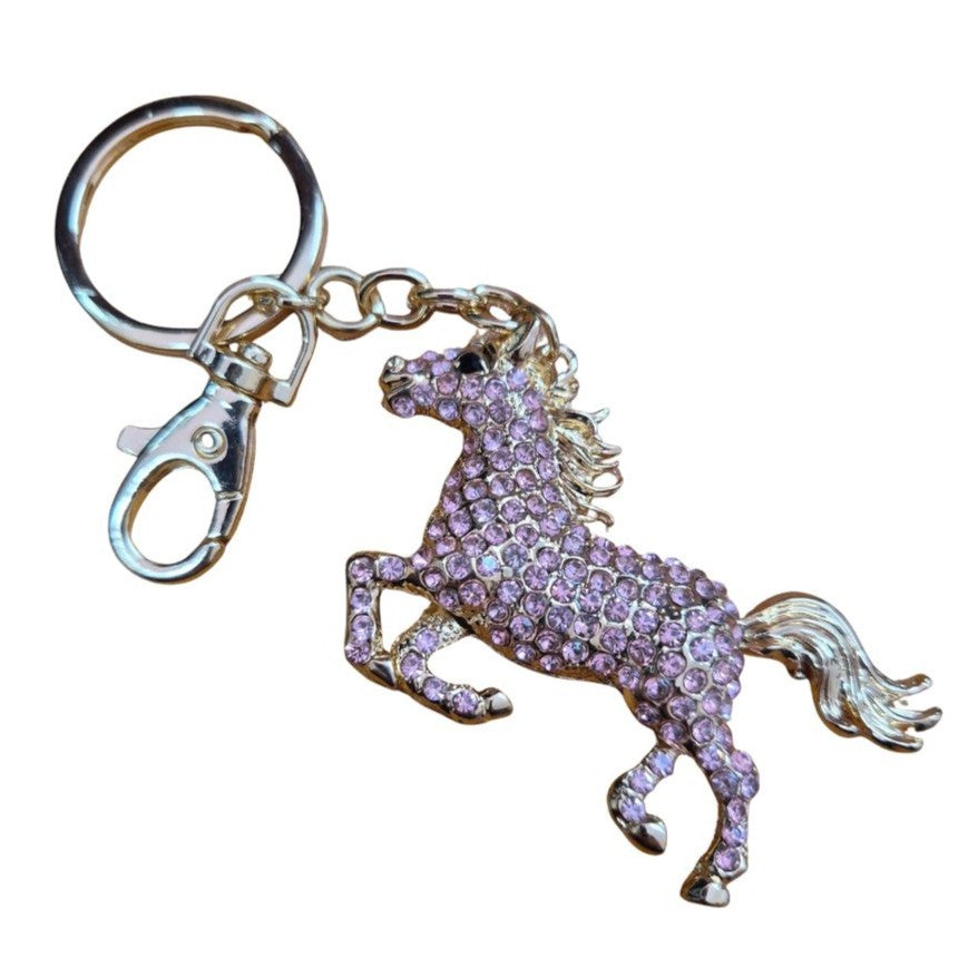 Pink horse keyring keychain gift 
