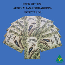 Load image into Gallery viewer, POSTCARD| Pack Of Ten Australian Kookaburra Tourism Postcards | Australian Designed &amp; Printed