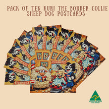 Load image into Gallery viewer, POSTCARDS | Pack Of 10 | Kuri Our Border Collie Farm Dog | Funny Shearing Sheep Postcards | Made In Australia Gifts