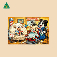 Load image into Gallery viewer, POSTCARDS | Pack Of 10 | Kuri Our Border Collie Farm Dog | Funny Shearing Sheep Postcards | Made In Australia Gifts