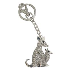 Australian Kangaroo Keyring Boxed Gift | Silver Kangaroo & Joey | Bag Chain | Keychain Gift