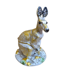 Australian kangaroo & joey trinket ornament gift box 