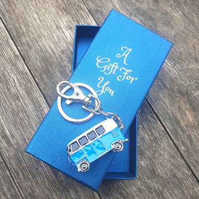 Blue VW Kombi keyring keychain bag chain boxed gift 
