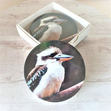 Load image into Gallery viewer, Australian kookaburra table coasters 