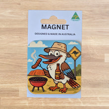 Load image into Gallery viewer, Outback Australia Magnet Gift. Kookaburra with barbie in the outback 
