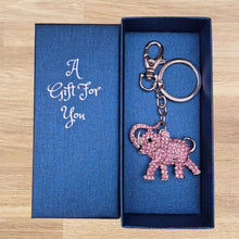 Load image into Gallery viewer, Elephant Keyring Boxed Gift | Lucky Pink Elephant Keyring | Bag Chain | Keychain | Gift Bag Gift