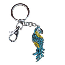 Load image into Gallery viewer, Macaw Tropical Blue &amp; Yellow Parrot Keychain | Beautiufl Parrot Keyring Bag Chain Gift