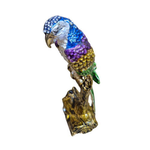 Macaw parrot bird jewellery keepsake trinket box 