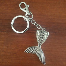 Load image into Gallery viewer, Mermaid Tail Keyring | Blue Rainbow Mermaid Tail Keychain | Bag Chain | Mythical Creature