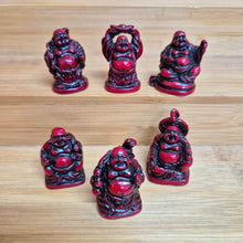 Load image into Gallery viewer, Buddhas Lucky Set Of 6 Mini Statues | Deep Red Colours | Feng Shui Buddha Gifts