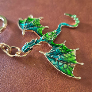 Mystical dragon keychain keyring bag chain dragon lovers gift