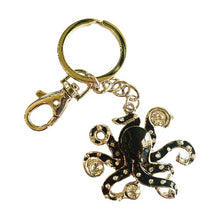 Load image into Gallery viewer, Black octopus keyring keychain gift 