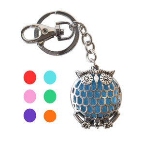 Owl Keyring Gift | Essential Oil Diffusor Keychain | Assorted Coloured Oil Pads | Owl Lovers Gift