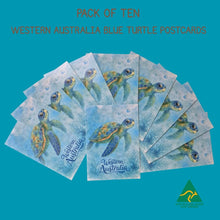 Load image into Gallery viewer, POSTCARD | Pack Of 10 | Western Australia Blue Turtle Postcards | Designed &amp; Made In Australia | Snail Mail