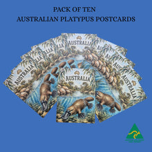 Load image into Gallery viewer, POSTCARDS | Pack Of Ten Australian Platypus Postcards | Tourism Gifts | Designed &amp; Made In Australia