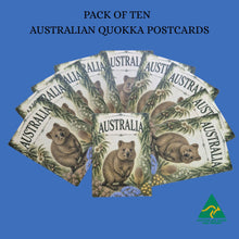 Load image into Gallery viewer, POSTCARD | Pack Of Ten Postcards | Australian Quokka | Made In Australia Tourism Postcards