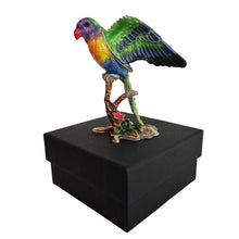 Load image into Gallery viewer, Australian Lorikeet Parrot Trinket Jewellery Box | Australia Parrot Ornament | Australiana Gift