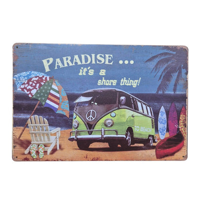 Kombi metal sign paradise its a shore thing beach kombi gift 