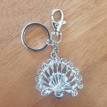 Load image into Gallery viewer, Peacock Keychain Gift | Rainbow Peacock Keyring Bird Gift | Bling Keychain Bag Chain