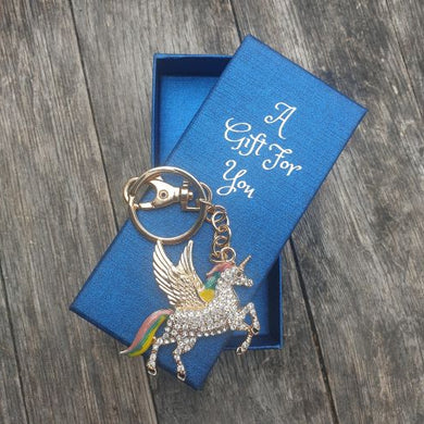 Rainbow Pegasus Mythical creature keyring keychain boxed gift 