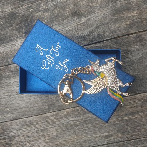 Rainbow Pegasus Mythical creature keyring keychain boxed gift 