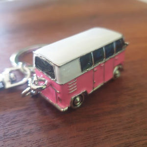 VW pink kombi split screen keyring keychain bag chain gift 