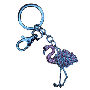 Pink flamingo keyring keychain bag chain gift 