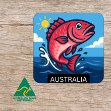 Load image into Gallery viewer, Pink Snapper cartoon Australian Made magnet 