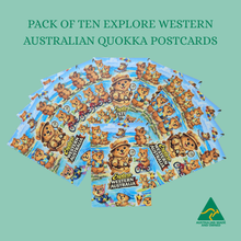 Load image into Gallery viewer, POSTCARD | Quolly The Western Australian Exploring Quokka | Pack of Ten Wholesale Postcards