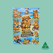 Load image into Gallery viewer, Quolly the quokka explorer western Australian postcard 