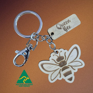 Queen Bee Sustainable Keyring Keychain Australian Made Gift 