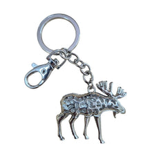 Load image into Gallery viewer, Reindeer Keychain | Silver Reindeer Keyring | Christmas Reindeer Gift