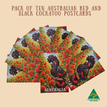 Load image into Gallery viewer, POSTCARDS | Pack of 10 | Red Cockatoo Bottlebrush Australian Postcards  | Made In Australia Gifts