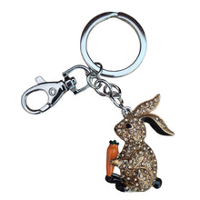 Load image into Gallery viewer, Rabbit Keychain Gift | Brown Rabbit Keyring With Carrot | Cute Rabbit Gift