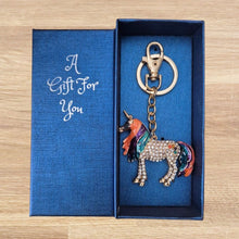 Load image into Gallery viewer, Rainbow Unicorn Keychain Bag Chain Boxed Gift | Mythical Colourful Keyring | Magical Creature