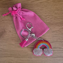 Load image into Gallery viewer, Rainbow Cloth Keychain | Brighten Up Your Day Gift | Happiness Gift