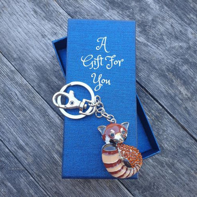 Wild red panda keyring keychain bag chain boxed gift 